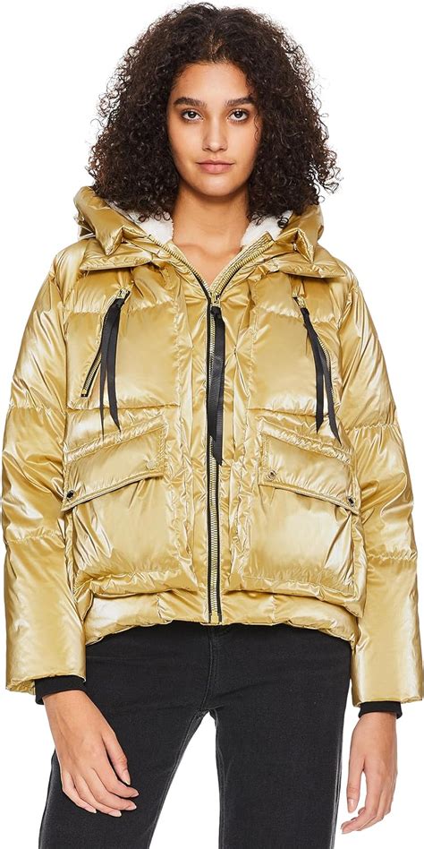 Orolay Women's Metallic Down Jacket Short Cropped Puffer 